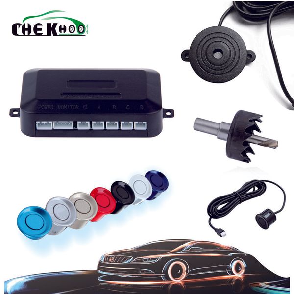 

car auto parktronic led parking sensor with 4 sensor reverse backup vehicle radar monitor detector system backlight display