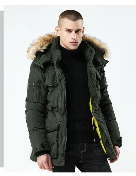 

fashion keep warm man cotton padded jacket detachable hat zipper winter coats with pocket homme jacket, Black;brown