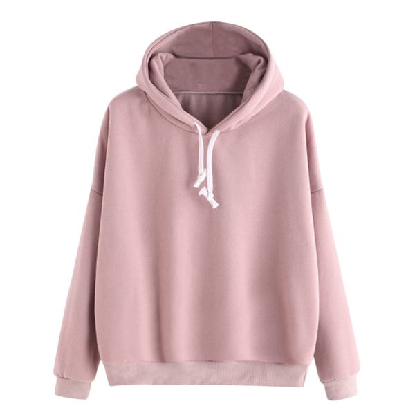 

spring sweatshirts women 2019 pink womens gown with a hood hoodies ladies long sleeve casual hooded pullover clothes sweatshirt, Black
