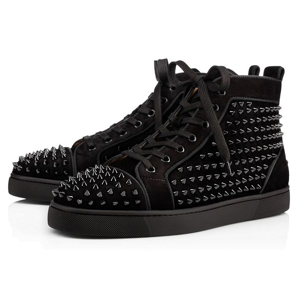 

designer shoes for men women fashion spike sneakers triple black white blue red suede leather mens trainer flat bottoms luxury shoes c13