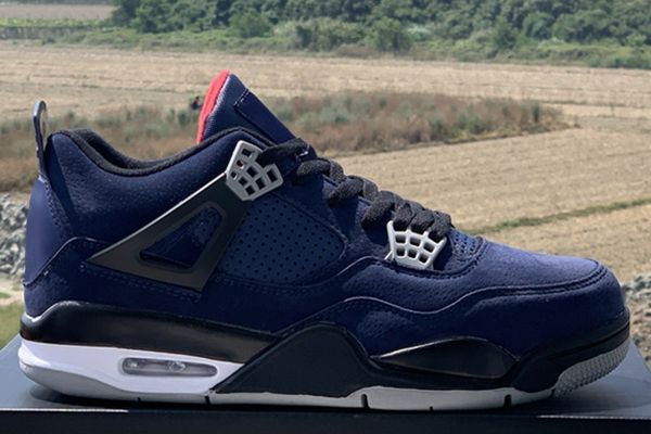 

оптовая jumpman 4 iv wntr loyal синих низких дети мужчины ретро ботинки баскетбол 4s замша спорта на открытом воздухе моды тренеры кроссовок, Black