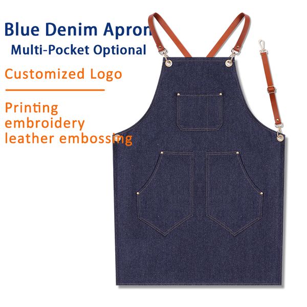 

denim bbq cleaning apron cooking apron kitchen bib chef florist bartender neutral cowboy antifouling pinafore delantal waiter