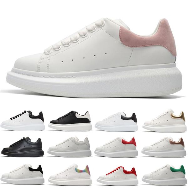 

2019 designer shoes fashion luxury leather sneakers for men women white black red casual Platform shoes Thick-soled height increasing