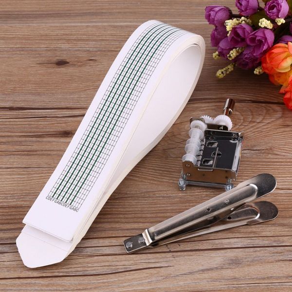

eleg-diy music box tune hand crank 15 notes music instrument set with 20 pcs blank note crank mechanical musical box