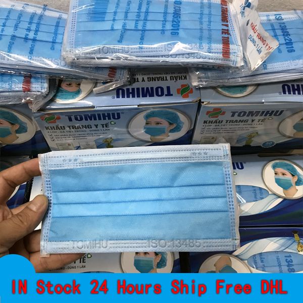 

в наличии! 2020 лучшее качество одноразовые маски для лица синий 4 слоя дышащий вьетнам пыли рот маски с бесплатной dhl быстрая доставка