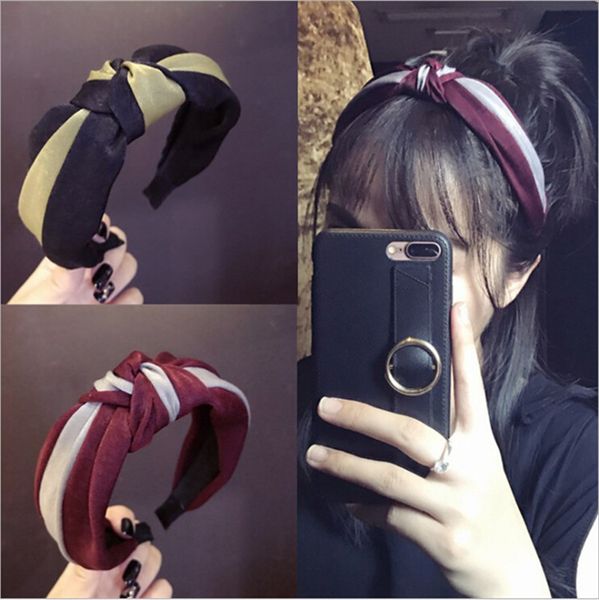 

2018 new korean fashion fabric knot hairband women girls hair head hoop bands headband accessories for women scrunchy decoration
