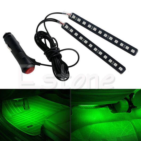 

2x12 led автомобилей suv интерьер декор для ног пола атмосфера свет неоновый зеленый газа