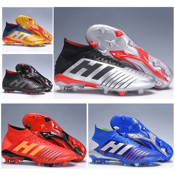 

New Mens High Ankle Football Boots Virtuso Predator 19+ Firm Ground ZIDANE BECKHAM dbzz Cleats Archetic Predator 19.1 FG Soccer Shoes