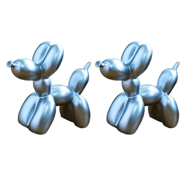 

2pcs resin decorative balloon dog puppy ornament deskdecor crafts