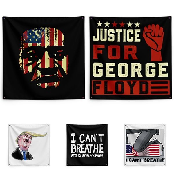 

george floyd printing tapestry black lives matter household wall banner black lives matter flag 150*150cm #qa44816