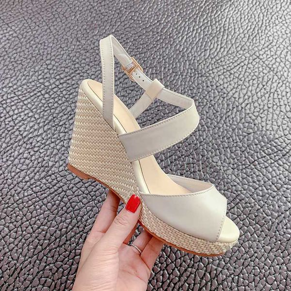 

platforms sandals for ladies buckle famale high heels pumps 2020 summer party basic wedged shoes woman, Black