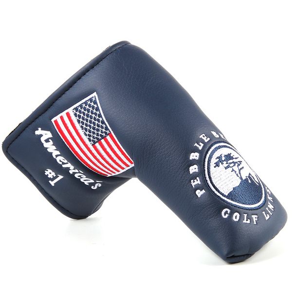 

new usa american no.1 flag long lifetree white golf putter cover headcover closure for blade golf putter ing