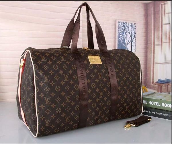 

2017 men duffle bag women travel bag hand luggage luxury de igner travel bag men pu leather handbag large cro body bag tote 51cm
