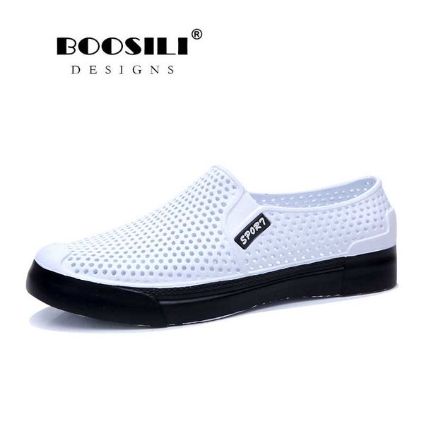 

2019 real mens leather sandal men's cave shoes double color garden breathable clogs lightweight 4 colours, Black