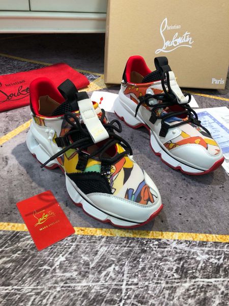 

dhl 2020 platform stylish casual sports couple shoes retro mountaineering running basketball shoes vacuum two-color, Red;white