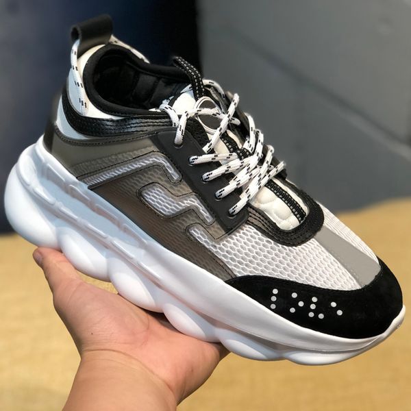 

Hot Chain Reaction Designer Shoes Mens Causual Sneakers Women Chaussures De Homme Femme Cross Chainer Black White Suede Leather Fashion Shoe