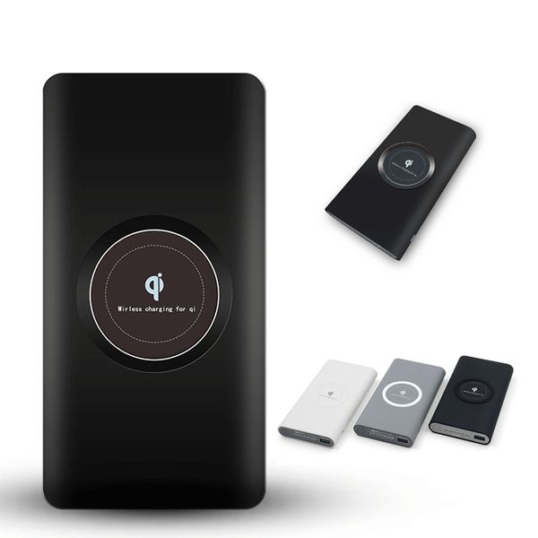 

10000mah wirele charger powerbank phone charger portable external battery power bank for iphone am ung huawei with retail box