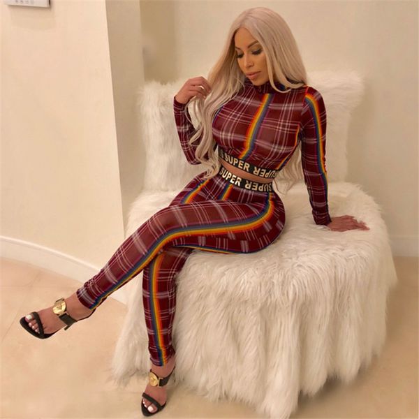 

womens striped print 2pcs tracksuits long sleeve long trousers ladies two piece sports sets fashion female clothing, Gray