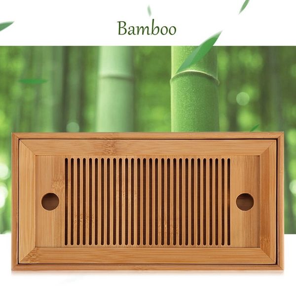 

easy-бамбуковый чай лотки кунг-фу аксессуары лоток стол с drain rack 25x14x3.5cm китайского обслуживания set