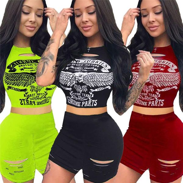 

лето женщины два бюстье мода тонкий выдалбливают burn out printed шеи экипажа комбинезоны женщины костюмы, Gray