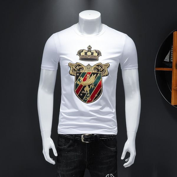 

new luxury designer t shirts cotton o-neck short sleeve t-shirt brand men t-shirts casual style for sport mens white t shirt, White;black