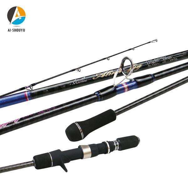 

ai-shouyu full carbon slow jigging fishing rod m power 1.8m 1.98m lure weight 60-160g 200-300g ocean rod max drag 15kg lure