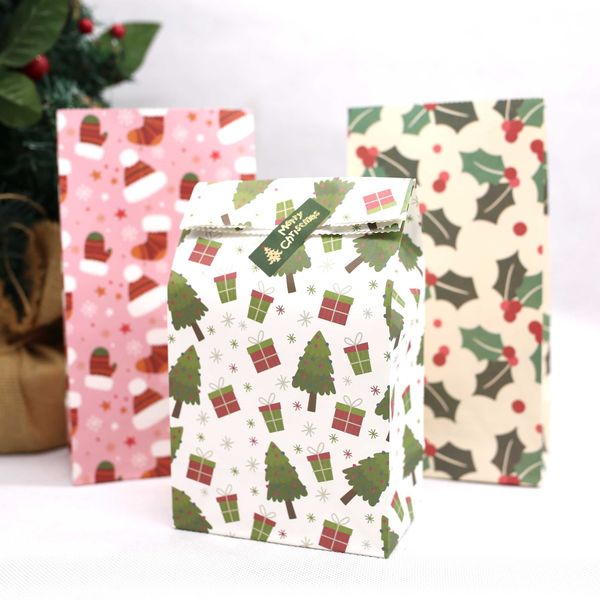 

merry christmas candy gift bag, cookies packing paper bags,christmas party decor supplies 6pcs/lot