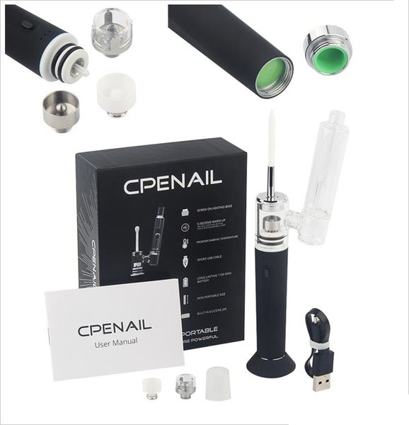 

5шт CPENAIL 1100mah портативный ручки воск DAB Рог горшок Керамический кварцевый электрический сек ногтей gr2 чистого титана Вапоризатора сигареты e пара стеклянные бонги наборы
