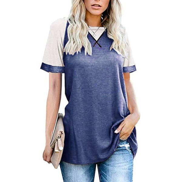 

new women's solid color fashion casual pullover t-shirt, White