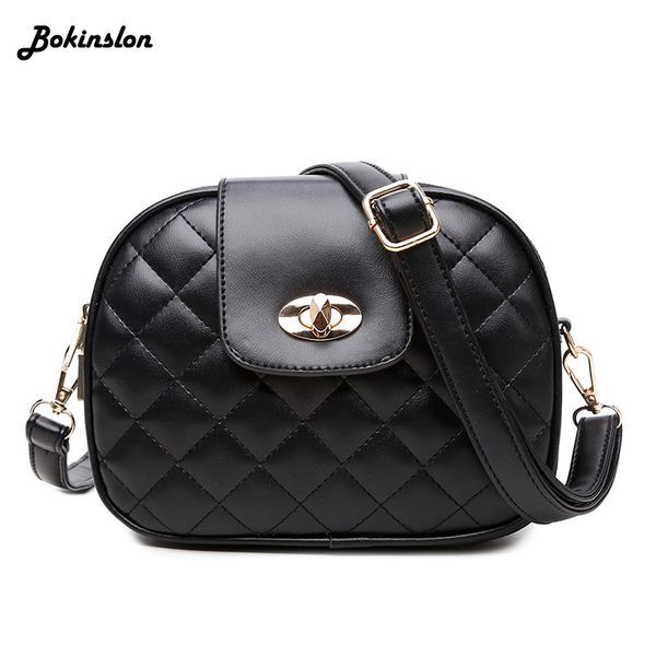 

bokinslon mini women's messenger bag 2020 fashion diamond bag three-layer female phone