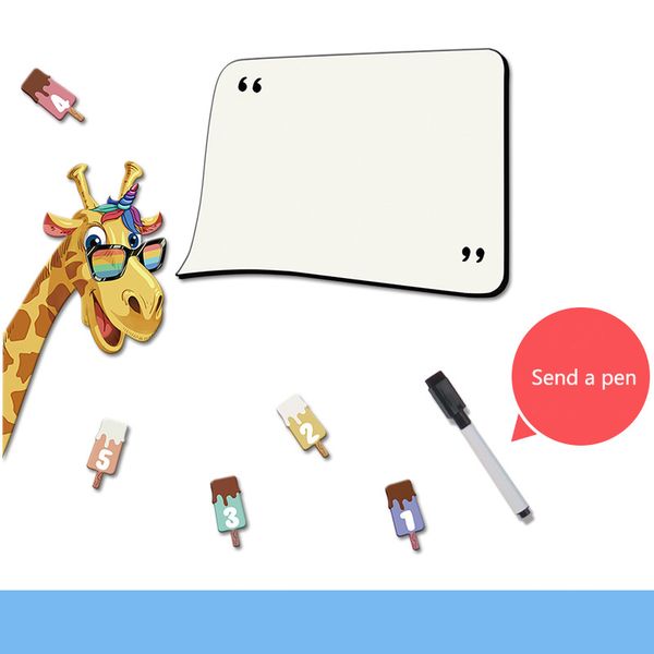 

3d cartoon anime sticker magnetic whiteboard fridge cute animal decor magnets message board memo pad magnetic notes refrigerator