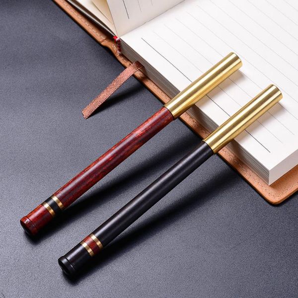 

handmade solid wood gel pen natural color brass pen luxury gift set for business office & school writing tool