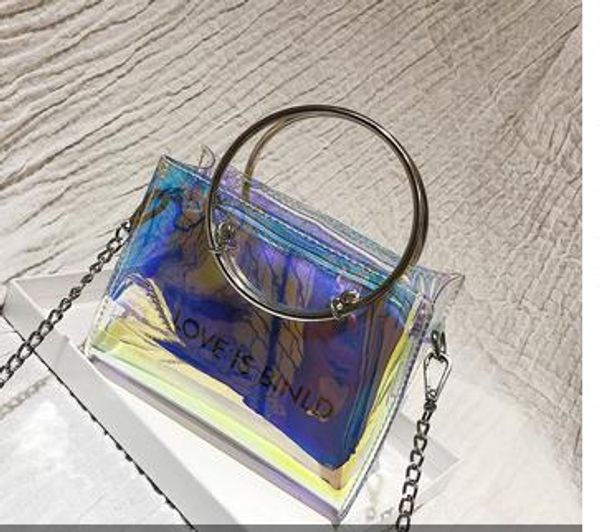 

super fire jelly transparent small bag female 2020 summer new tide ring wild fairy messenger chain bag
