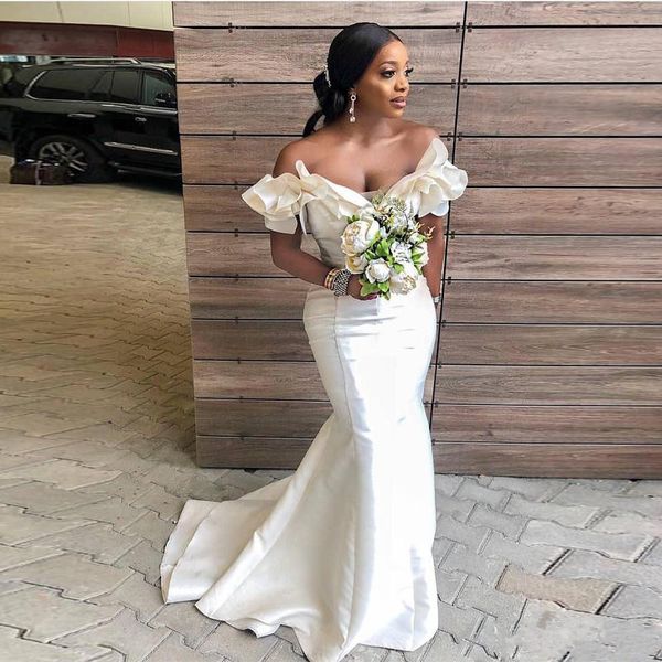 

white ruched elastic stain mermaid bridesmaid dresses sweep train maid of honor gowns off the shoulder party evening dresses, White;pink