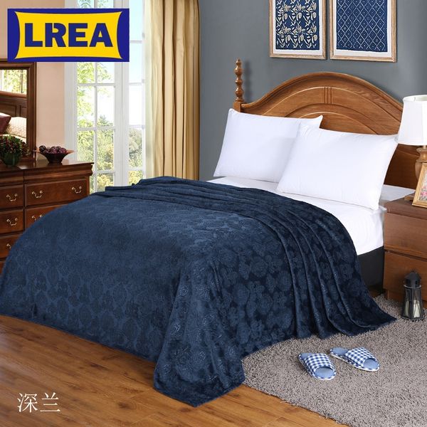 

lrea blue fabric throw blanket for sofa 4sizes heavy cover on the bed home decor warm sheets easy wash