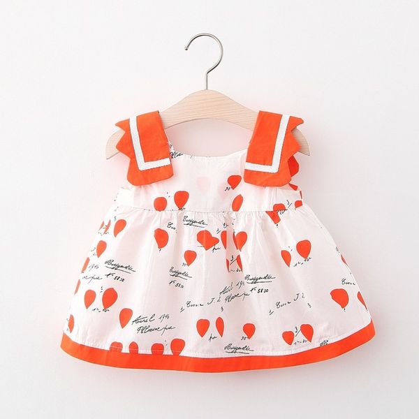 

kids designer clothes girls summer girls dress printed sleeveless childrens vest dress baby childrens suspender dress princess a gener, Red;yellow