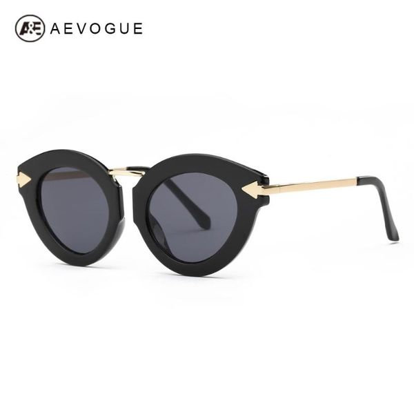 

aevogue original sunglasses women designer cat eye alloy temple flat lens sun glasses uv400 ae0424, White;black