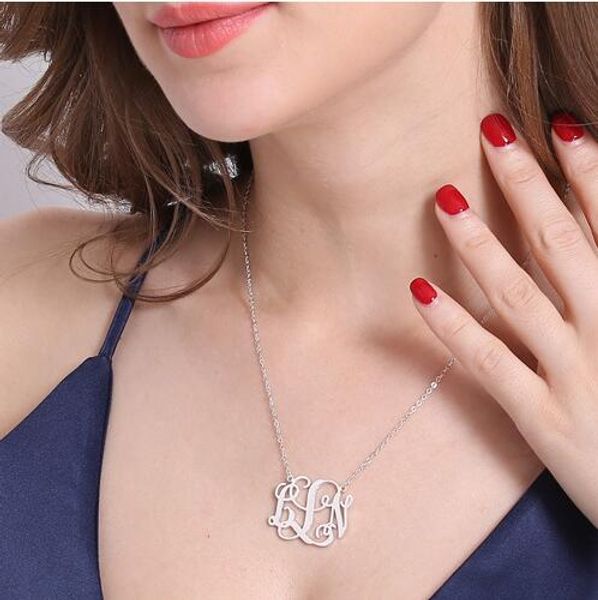 

925 sterling silver customized gold monogram necklace sterling silver monogram necklace birthday gift for everyone