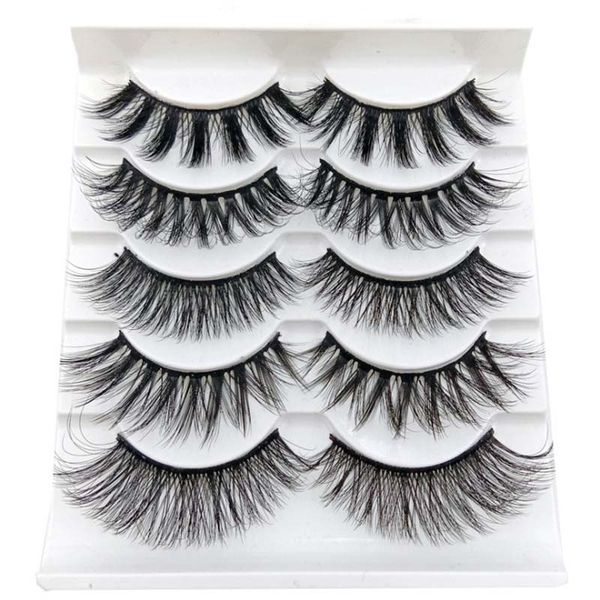 

5 pairs/box soft false eyelashes wispies mixed styles natural long lashes handmade full strips eyelash makeup #gl900