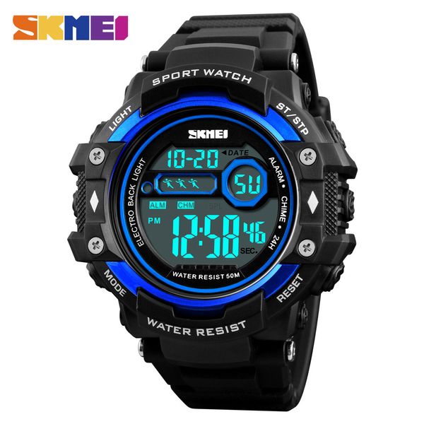 

skmei fashion men watch chronograph outdoor sport alarm clock watches 5bar waterproof digital watch relogio masculino, Slivery;brown