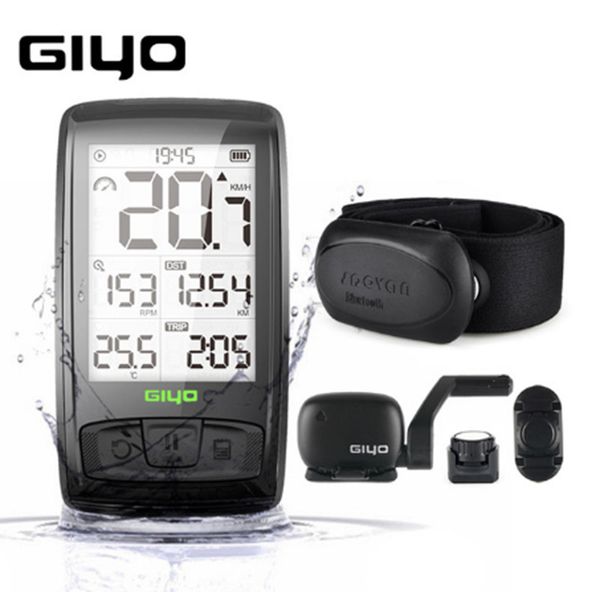 

giyo bicycle satch bluetooth wireless code table speeds detector backlight waterproof rechargeable ing