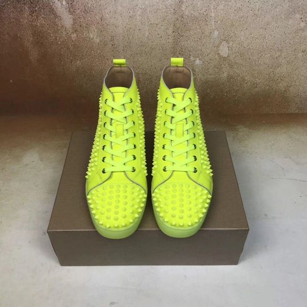 

2019 new arrival red bottom mens women shoes fashion luxury suede leather with studded spikes loafers strass rhinestone casual dress flats, Black