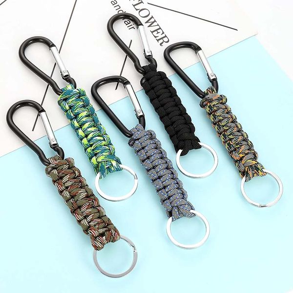 

aluminum carabiner d-ring mountaineering keychain clip hook alloy umbrella rope outdoor buckle camping equipment for unisex, Silver