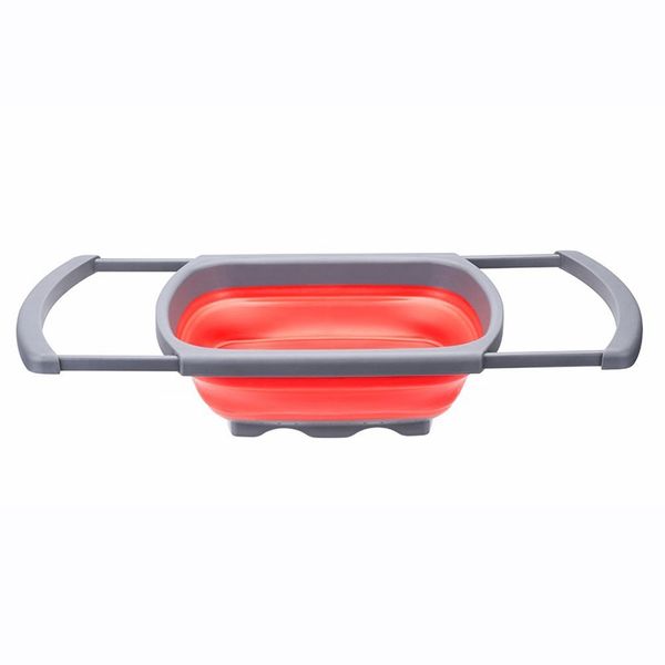 

wsfs kitchen collapsible colander over the sink strainer with steady base for standing 6-quart capacity dishwasher-safe