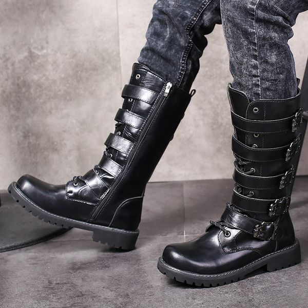 

new casual knight boots casual fashion cool trend, Black