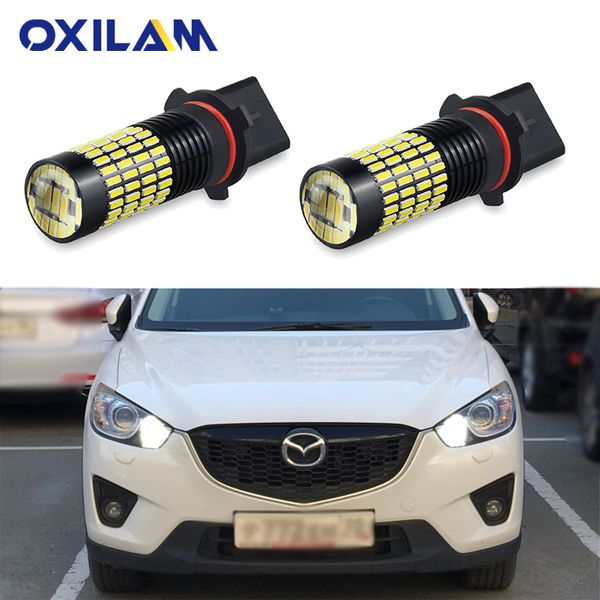

2pcs p13w led 102smd 4014 sh24w psx26w led drl bulb for cx-5 daytime running lights auto lamp 6000k white car fog light