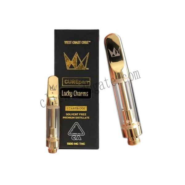 

Cure PEN Carts West Coast Cure Vape Pen 0.8ml 1.0ml Gold Cartridges Ceramic Coil with ChildProof Packaging 12 Flavor DHL Shipping