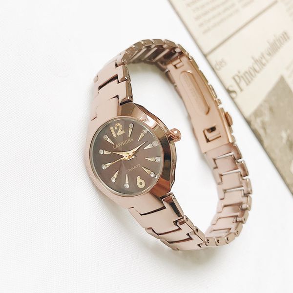 

new women's bracelet watch luxury classic wristwatch simple small exquisite girls clock stainless steel lady quartz relojes, Slivery;brown