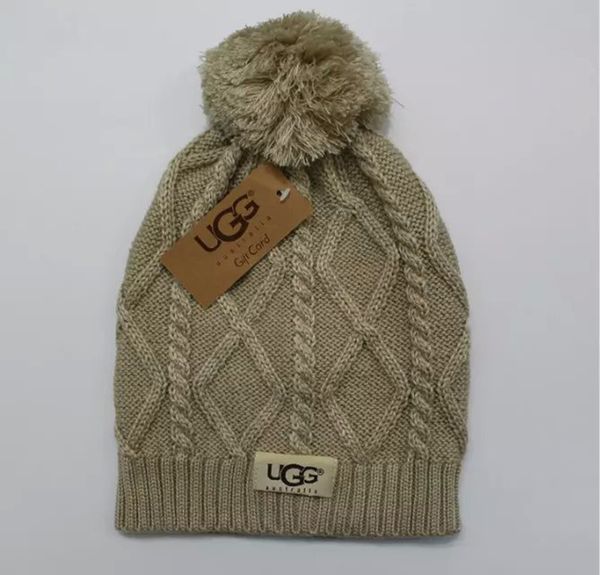 

2010 knitted hat de igner u t knit beanie with pom crochet winter beanie chunky cable cap