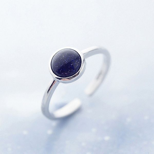 

925 sterling silver ring round natural stone purple sand ring for women romantic gemstone fine jewelry anniversary wedding gifts, Golden;silver